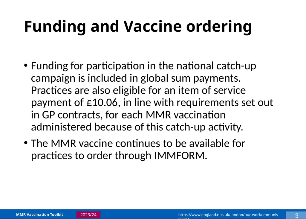 MMR Vaccination Programme Toolkit for improving - slide 6 of 35