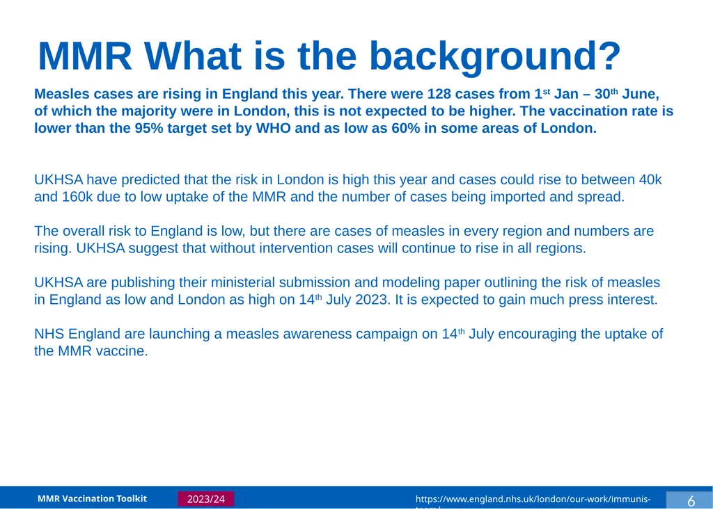 MMR Vaccination Programme Toolkit for improving - slide 9 of 35