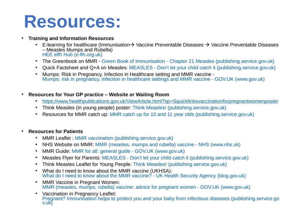 MMR Vaccination Programme Toolkit for improving - slide 34 of 35