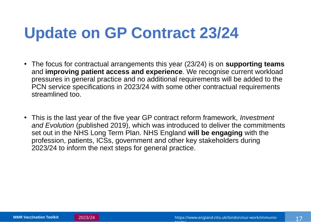 MMR Vaccination Programme Toolkit for improving - slide 20 of 35