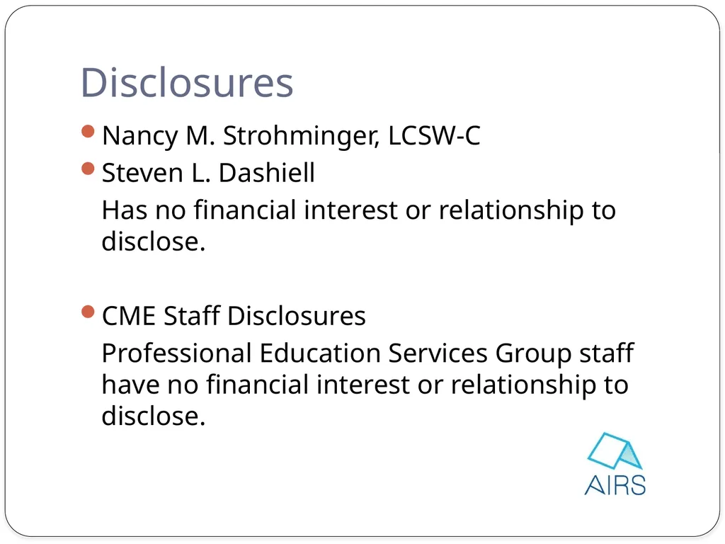 Nancy M. Strohminger, LCSW-C Steven L. Dashiell, - slide 3 of 40