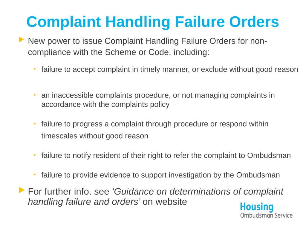 A new Complaint Handling Code for the sector - slide 11 of 14