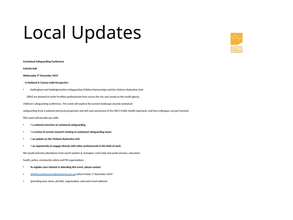 National and Local Update John Matravers Local - slide 6 of 17