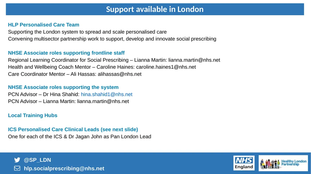 1 PERSONALISED CARE FOR LONDON Embedding the 3 - slide 19 of 23