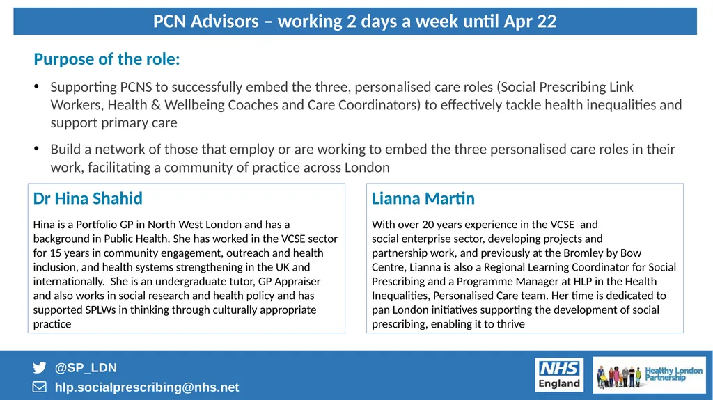 1 PERSONALISED CARE FOR LONDON Embedding the 3 - slide 3 of 23
