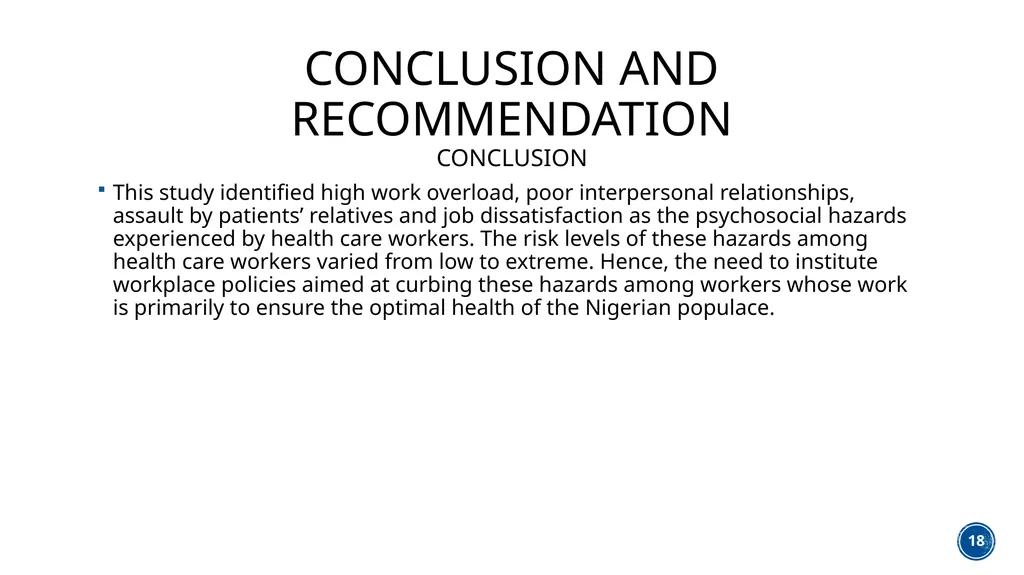 ASSESSMENT OF OCCUPATIONAL HAZARDS AND DEVELOPMENT - slide 18 of 21