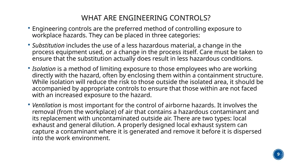 ASSESSMENT OF OCCUPATIONAL HAZARDS AND DEVELOPMENT - slide 9 of 21