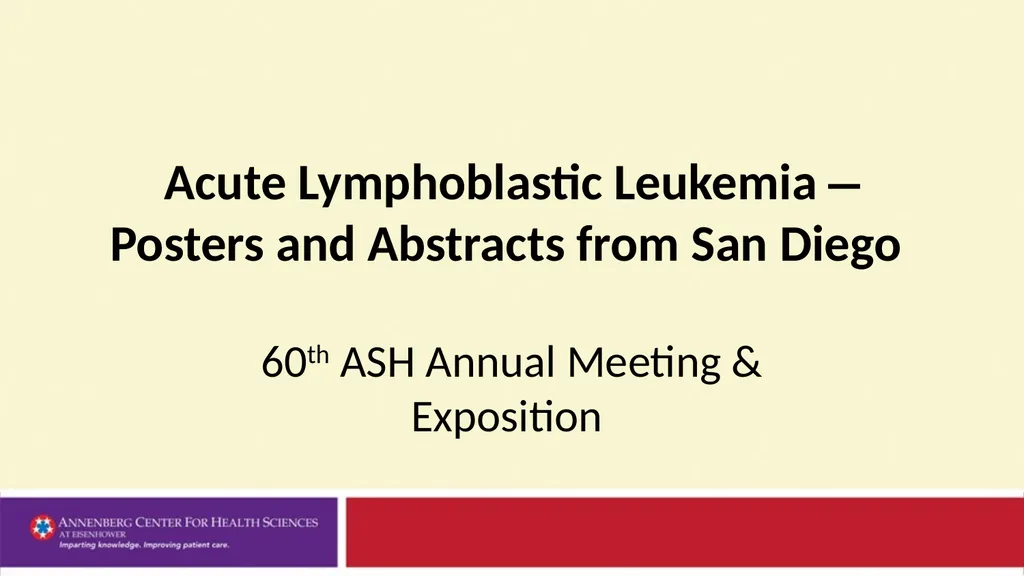 Acute Lymphoblastic Leukemia ⎼ Posters and - slide 2 of 30