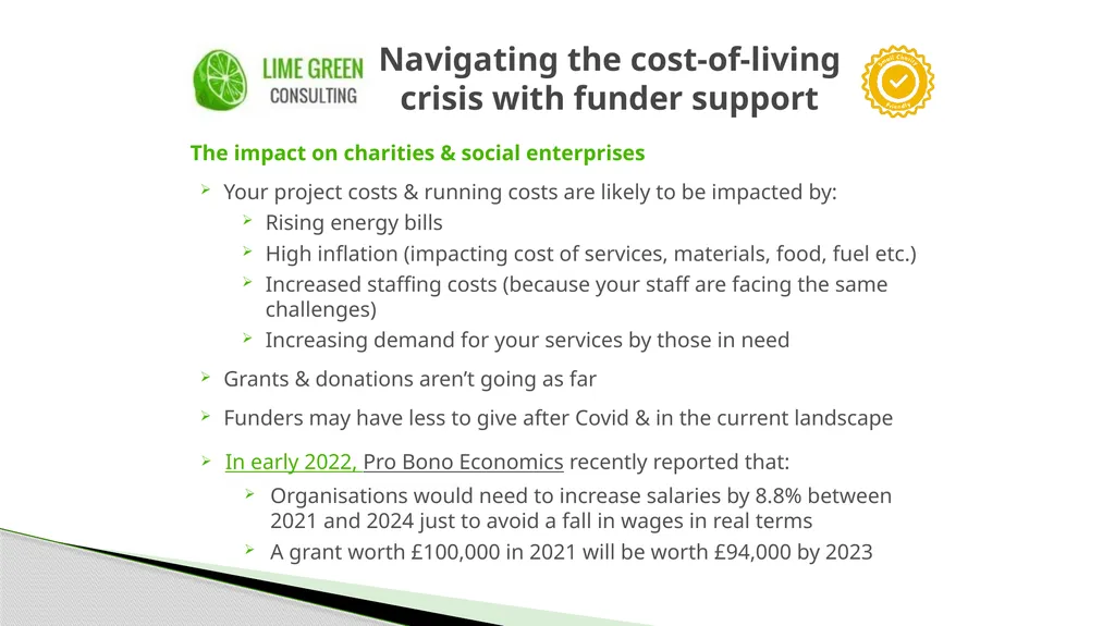 Small Charity Friendly Conference: Navigating the - slide 5 of 14