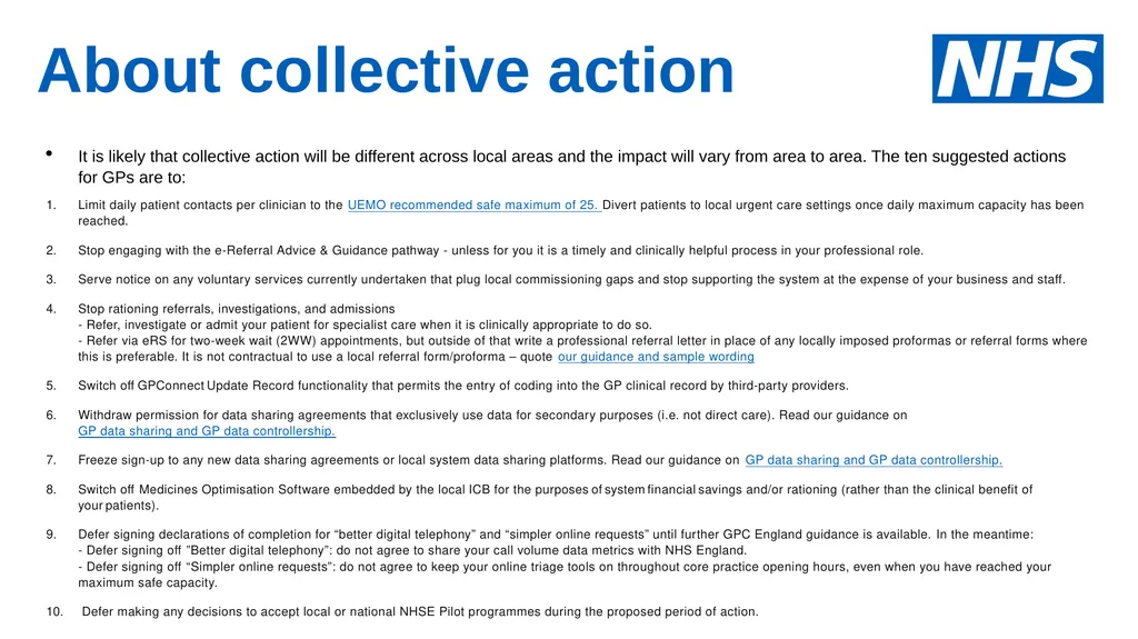GP collective action 1 August 2024 To Note: This - slide 4 of 16