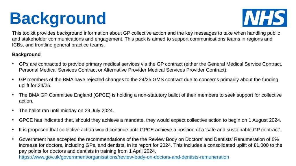 GP collective action 1 August 2024 To Note: This - slide 2 of 16