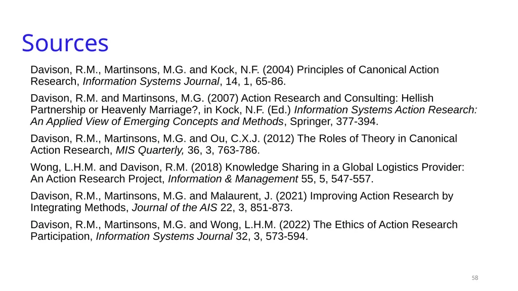 Canonical Action Research: Method, Principles and - slide 58 of 59