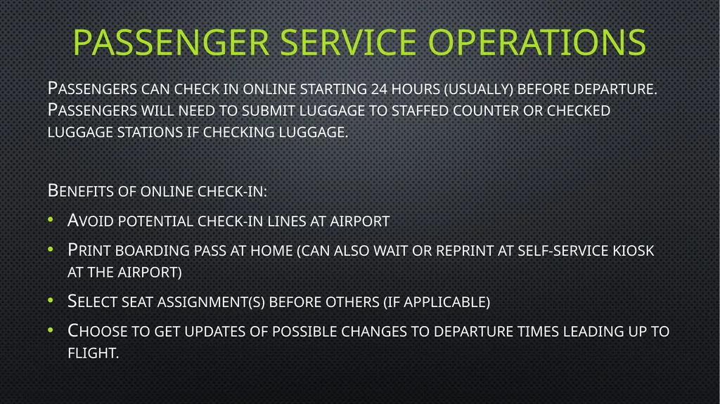Unit 6 managing aviation services Learning outcome - slide 12 of 50