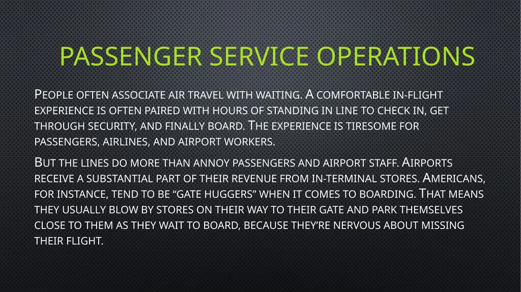 Unit 6 managing aviation services Learning outcome - slide 4 of 50