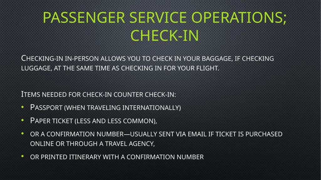 Unit 6 managing aviation services Learning outcome - slide 10 of 50