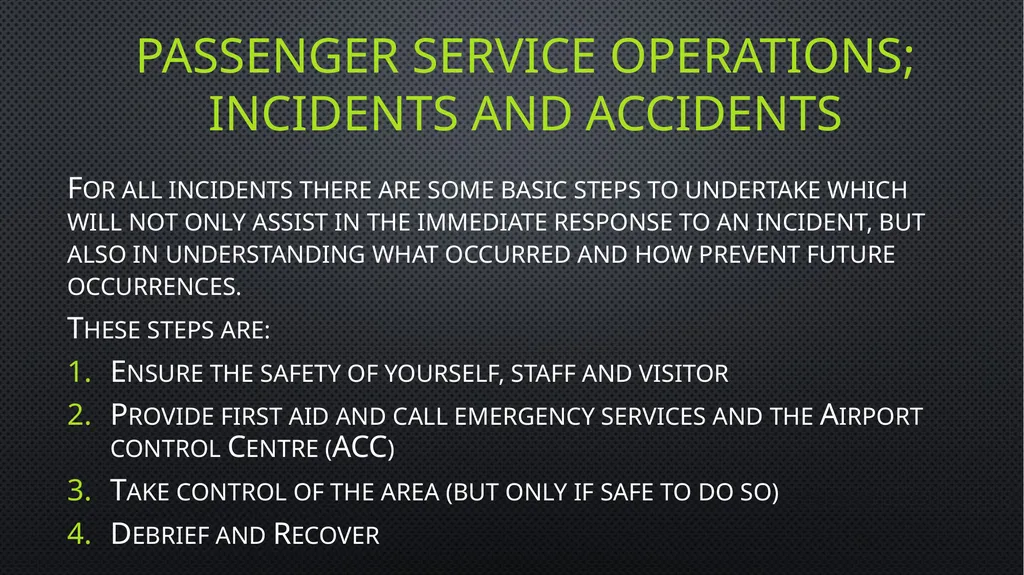 Unit 6 managing aviation services Learning outcome - slide 35 of 50