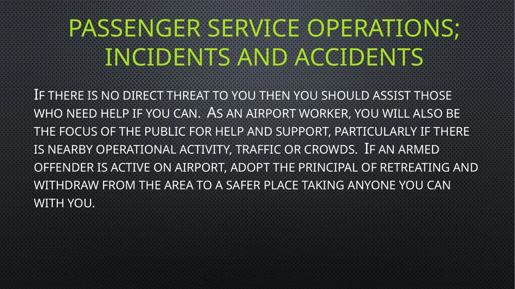 Unit 6 managing aviation services Learning outcome - slide 37 of 50