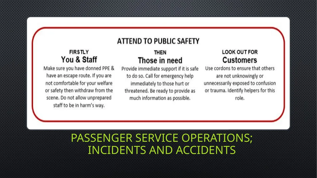 Unit 6 managing aviation services Learning outcome - slide 38 of 50