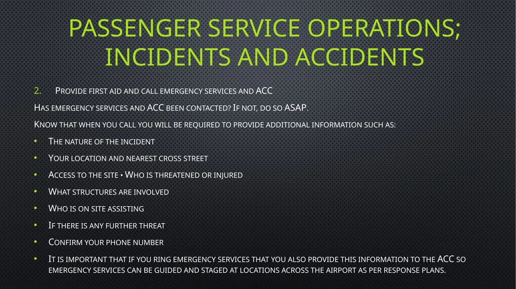 Unit 6 managing aviation services Learning outcome - slide 39 of 50