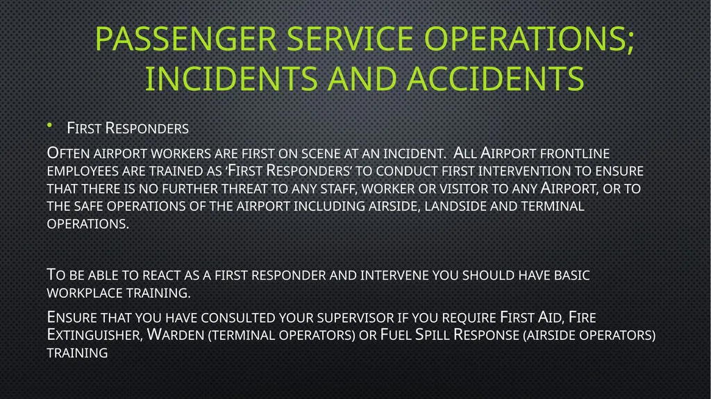 Unit 6 managing aviation services Learning outcome - slide 45 of 50