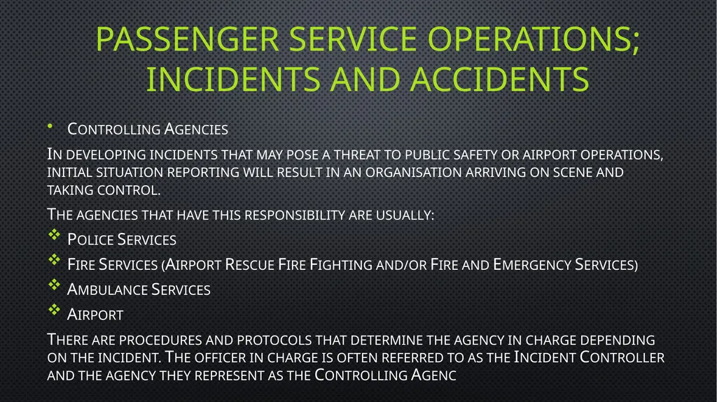 Unit 6 managing aviation services Learning outcome - slide 46 of 50