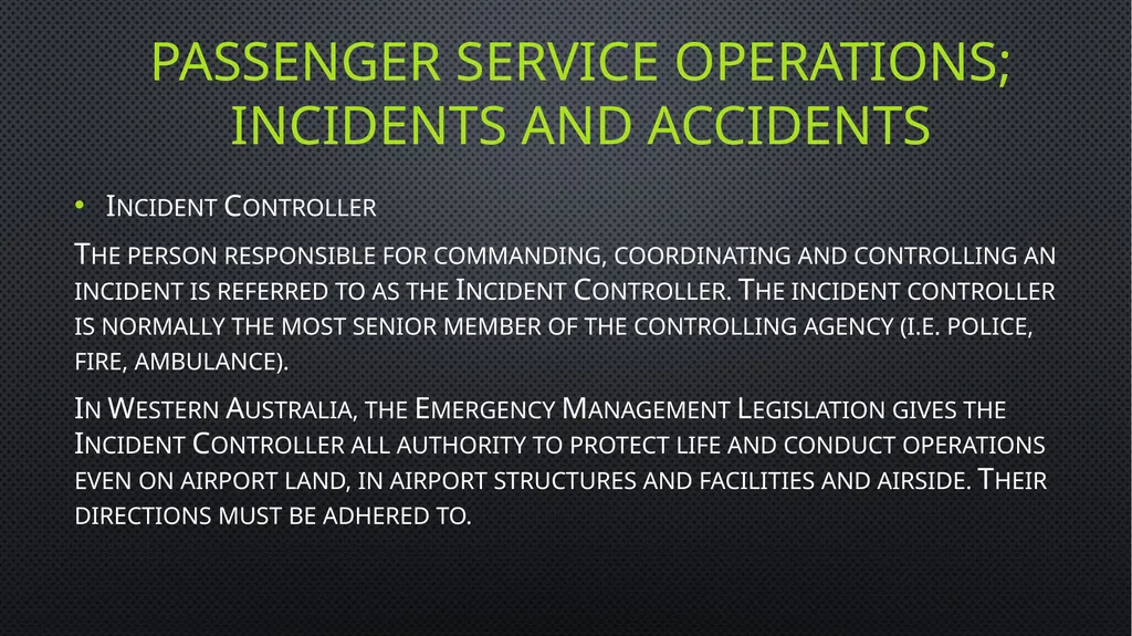 Unit 6 managing aviation services Learning outcome - slide 47 of 50