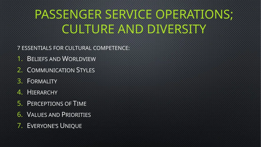 Unit 6 managing aviation services Learning outcome - slide 49 of 50