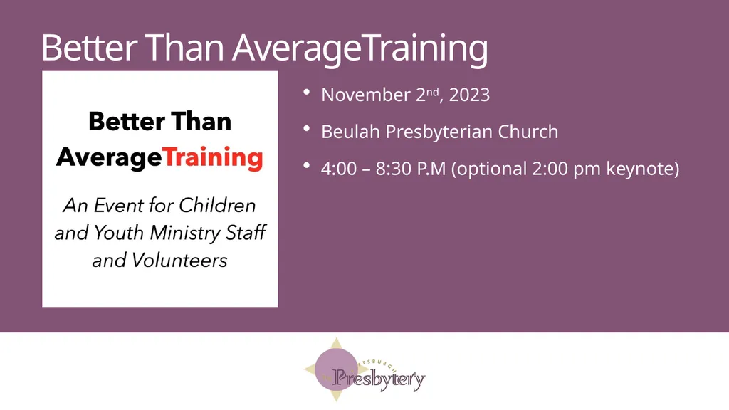 General Minister’s Report Upcoming Events General - slide 4 of 51