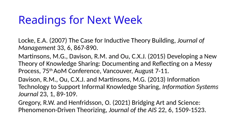 IS8014 Theory & Qualitative IS Research VIII: - slide 69 of 70