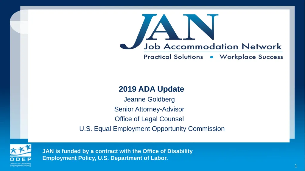 1 2019 ADA Update Jeanne Goldberg Senior