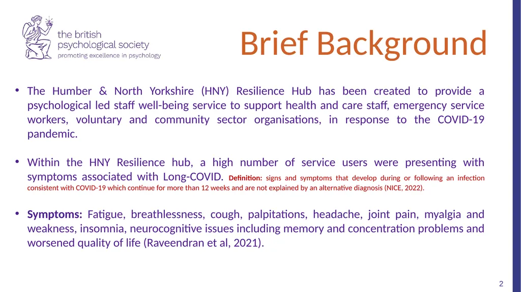 A Co-produced Long-Covid Support Pathway Humber & - slide 2 of 15