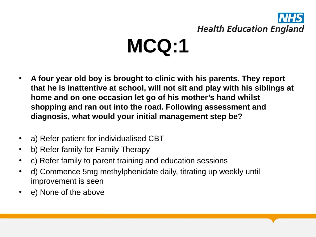 MRCPsych Child and Adolescent Psychiatry Module - slide 47 of 67