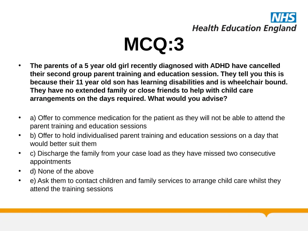 MRCPsych Child and Adolescent Psychiatry Module - slide 51 of 67