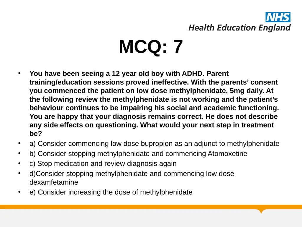 MRCPsych Child and Adolescent Psychiatry Module - slide 59 of 67