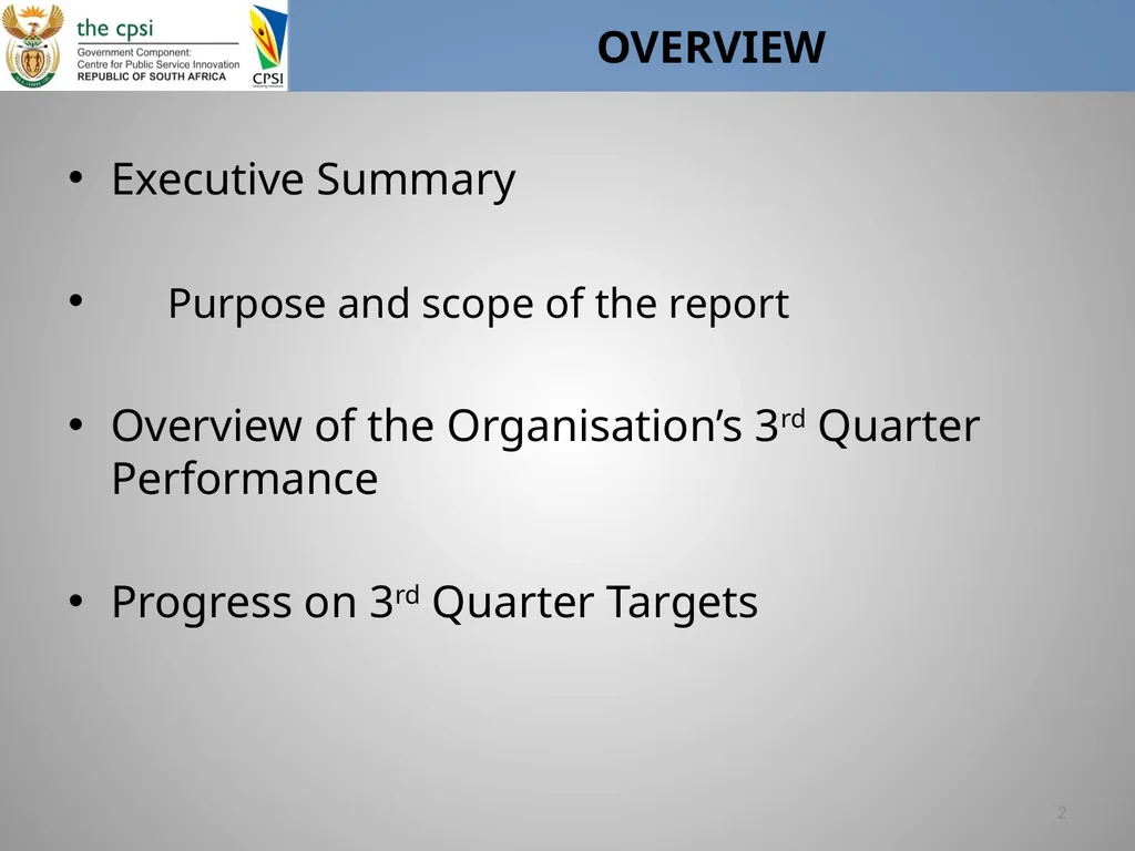 Presentation to Portfolio Committee January 2018 - slide 2 of 22