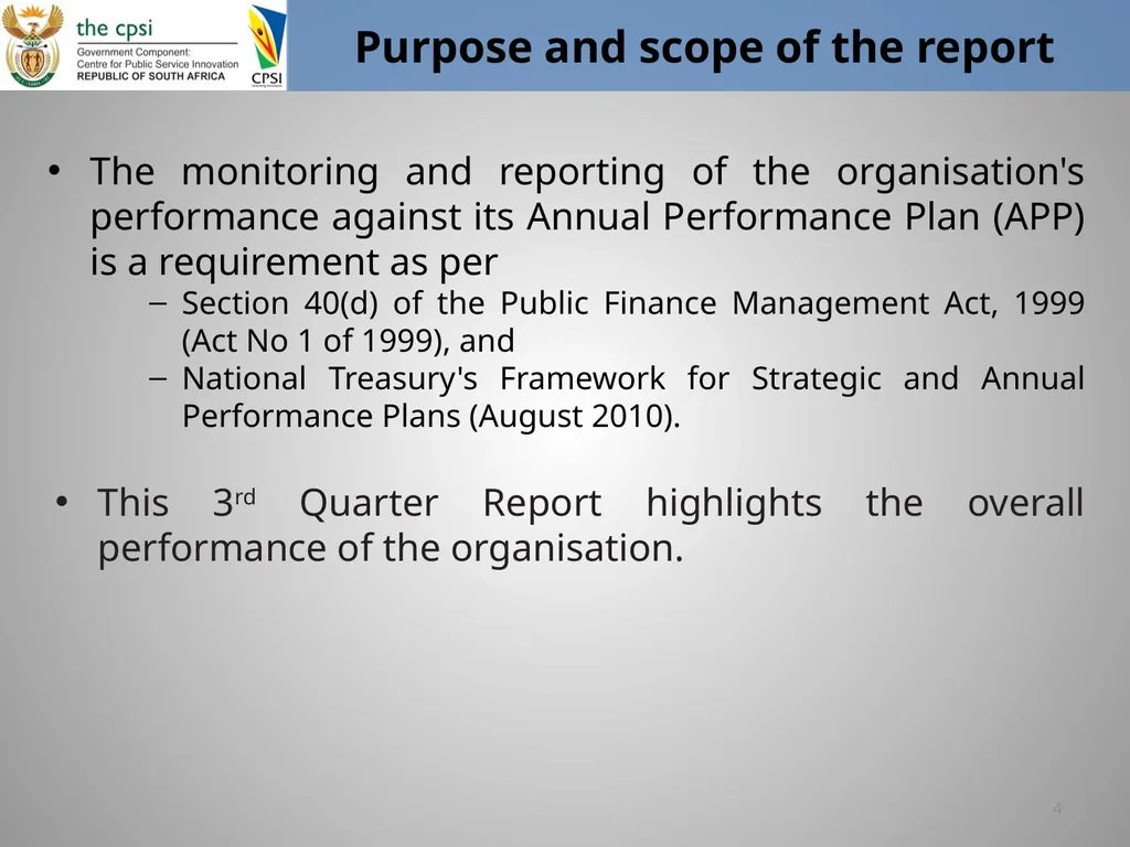 Presentation to Portfolio Committee January 2018 - slide 4 of 22