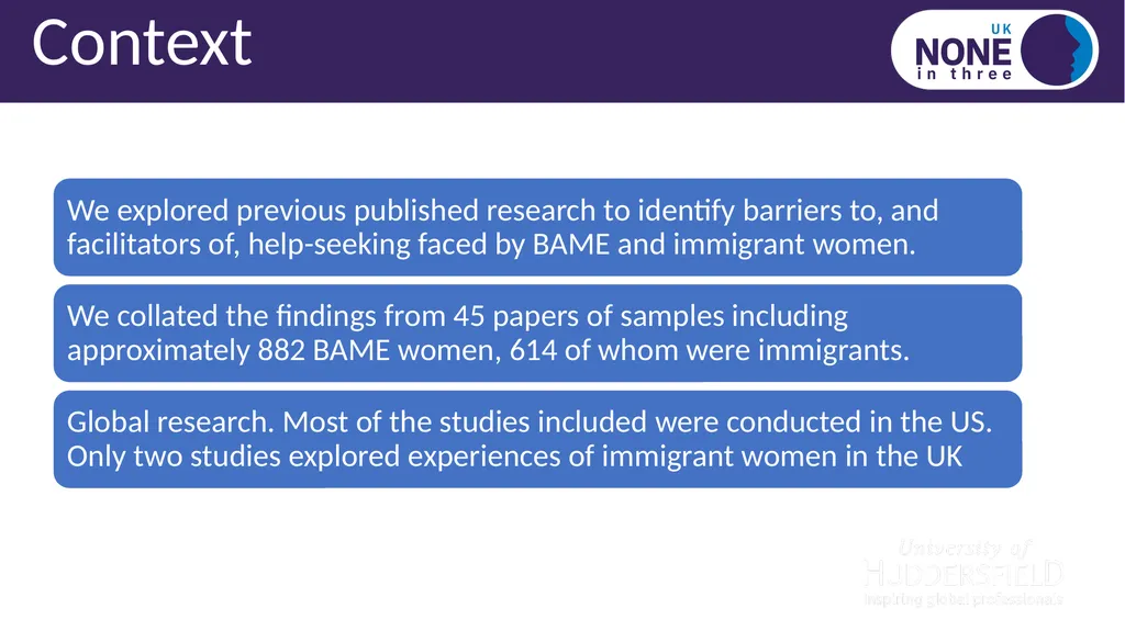 Black, Asian, minority ethnic and immigrant IPV - slide 2 of 14