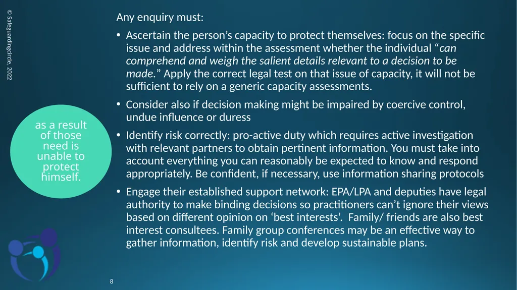 Developing your skills in Adult Safeguarding - slide 8 of 37
