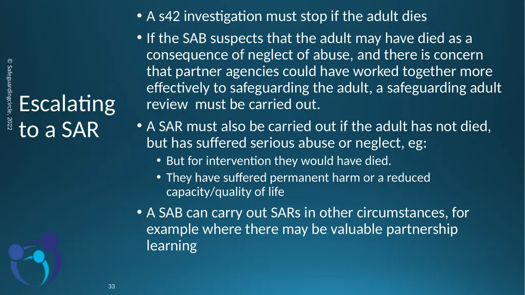 Developing your skills in Adult Safeguarding - slide 33 of 37