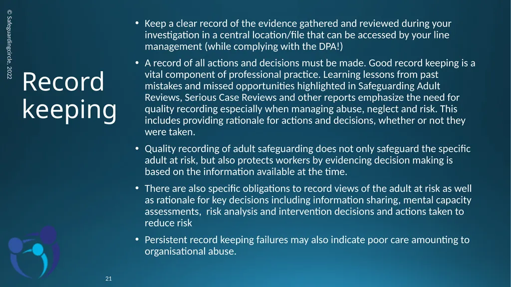 Developing your skills in Adult Safeguarding - slide 21 of 37