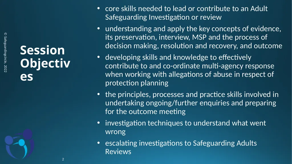 Developing your skills in Adult Safeguarding - slide 2 of 37