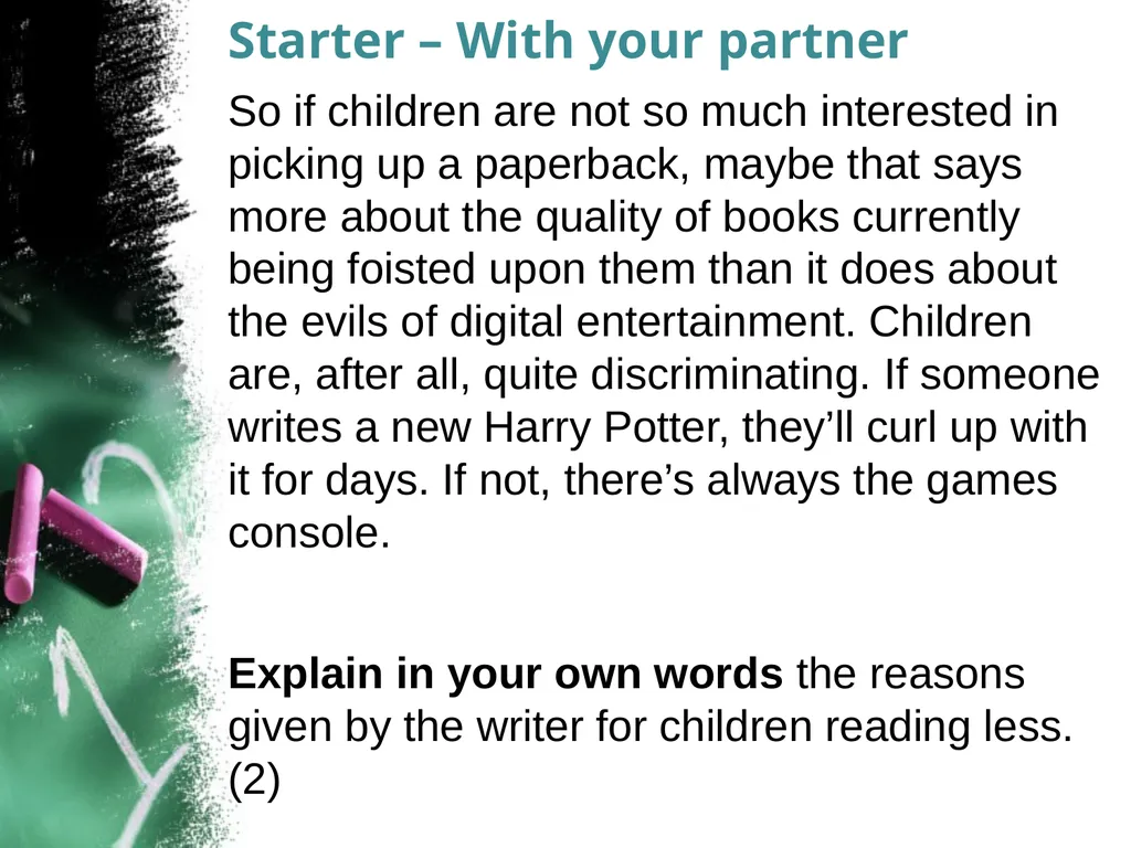 Reading for Understanding, Analysis and Evaluation - slide 33 of 119