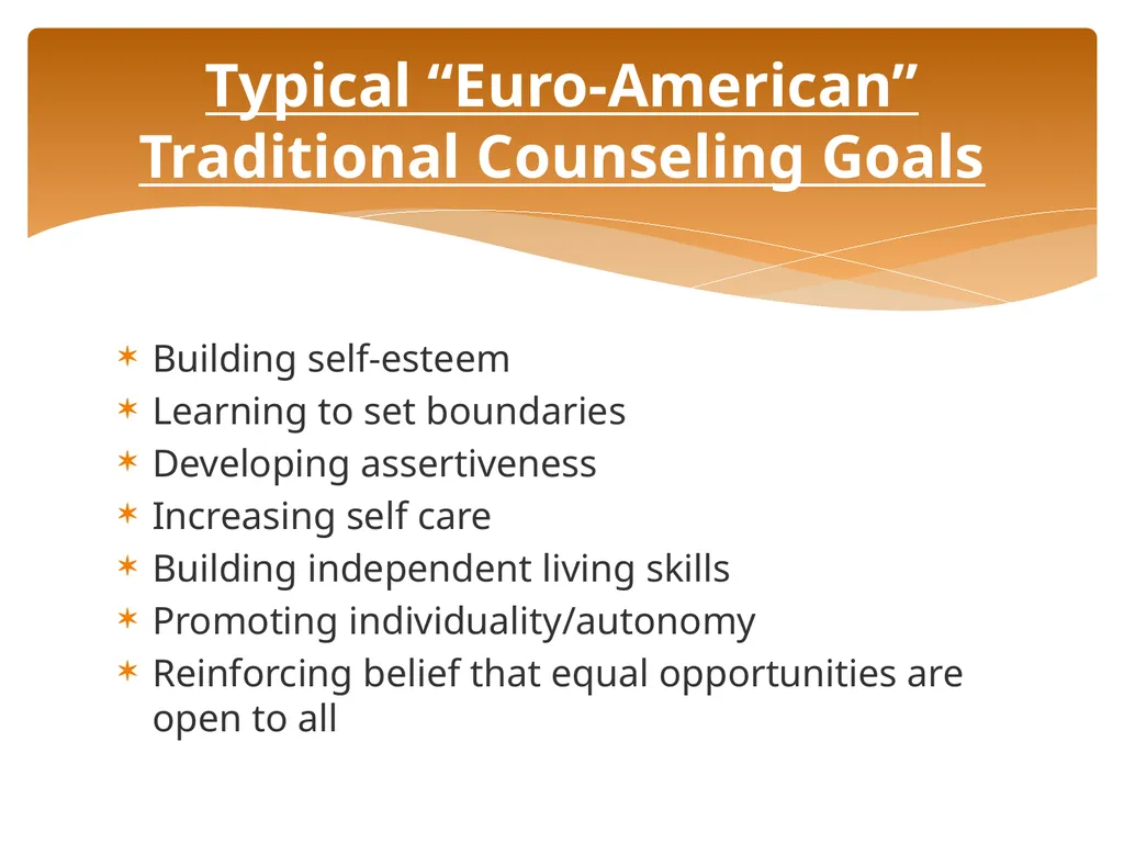 Conceptualizing Cultural Variables in Treatment - slide 63 of 212