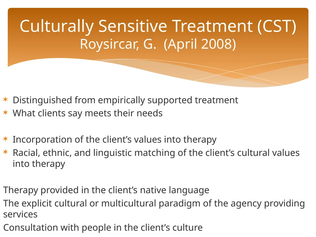 Conceptualizing Cultural Variables in Treatment - slide 94 of 212