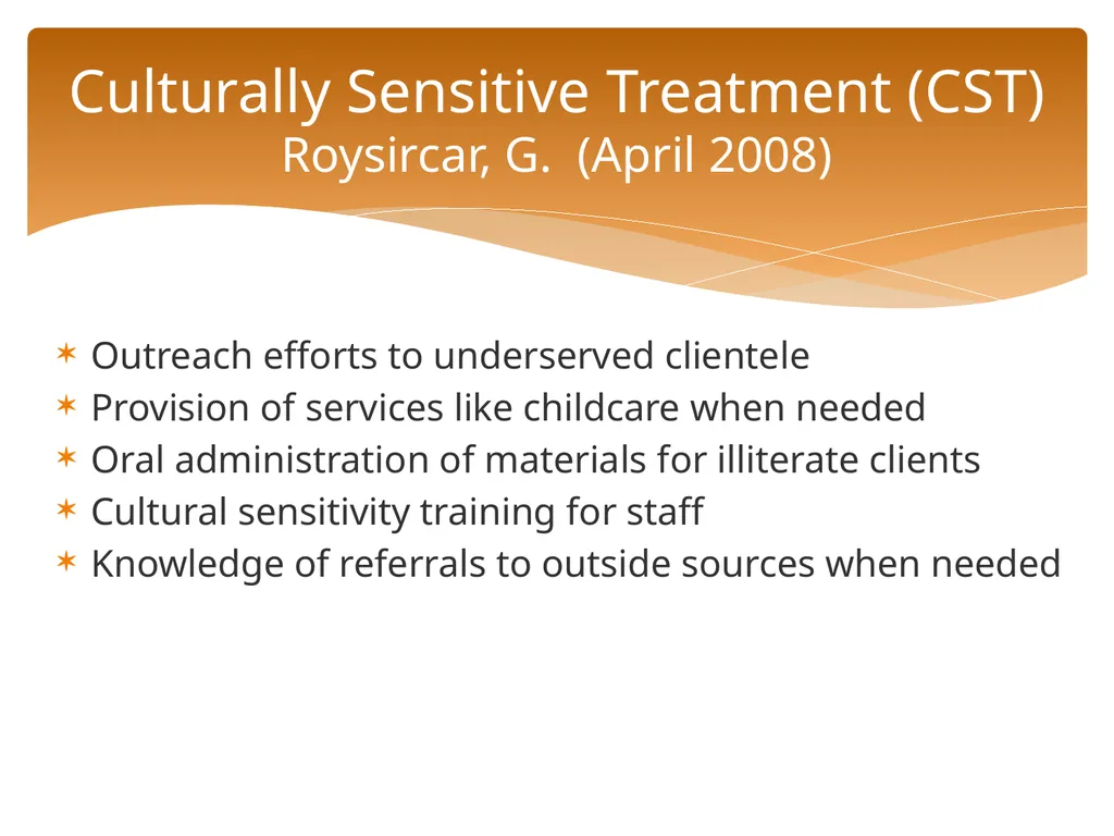 Conceptualizing Cultural Variables in Treatment - slide 95 of 212
