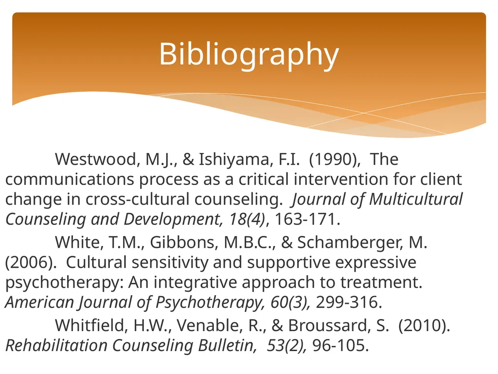 Conceptualizing Cultural Variables in Treatment - slide 211 of 212