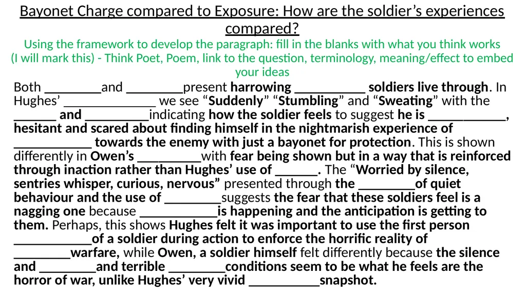 The Charge of The Light Brigade – fill the gaps - slide 14 of 36