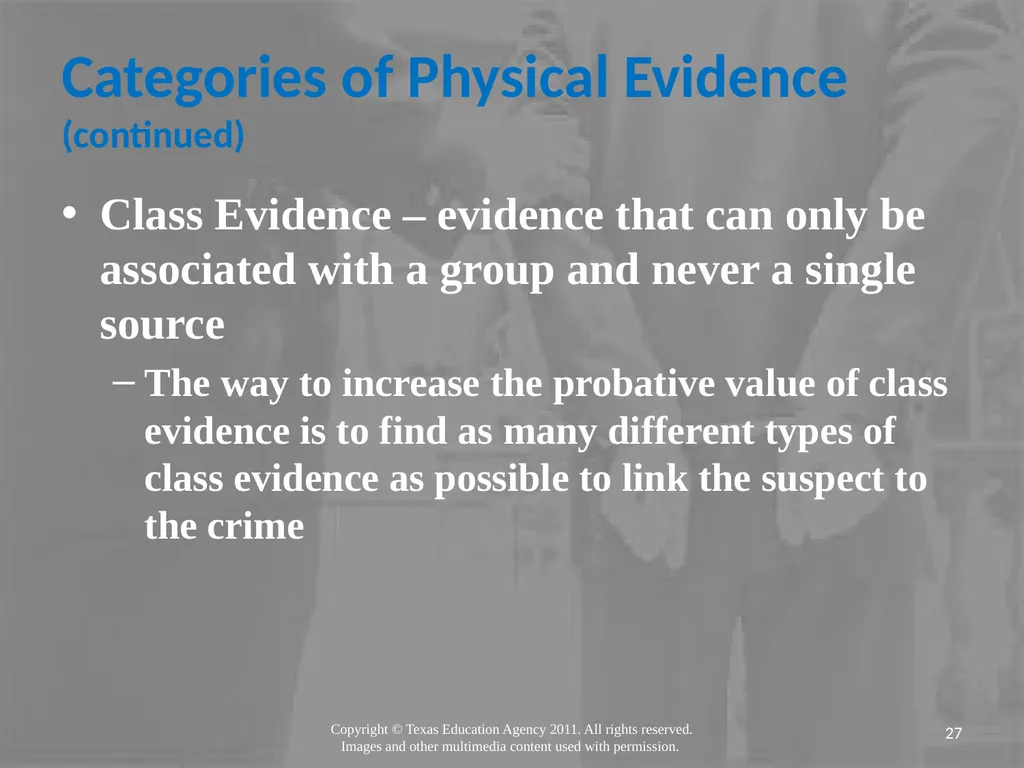 Legal Systems Forensic Science Copyright and Terms - slide 27 of 38