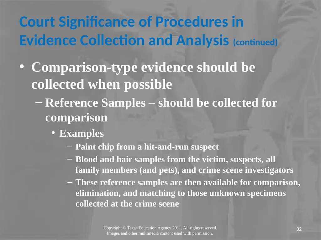Legal Systems Forensic Science Copyright and Terms - slide 32 of 38