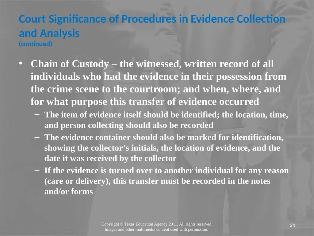 Legal Systems Forensic Science Copyright and Terms - slide 34 of 38
